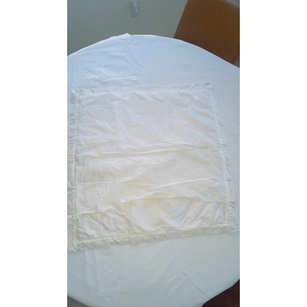 Chris Madden Hotel Euro Sham Cream Damask Jacquard Embroidered Border Cotton